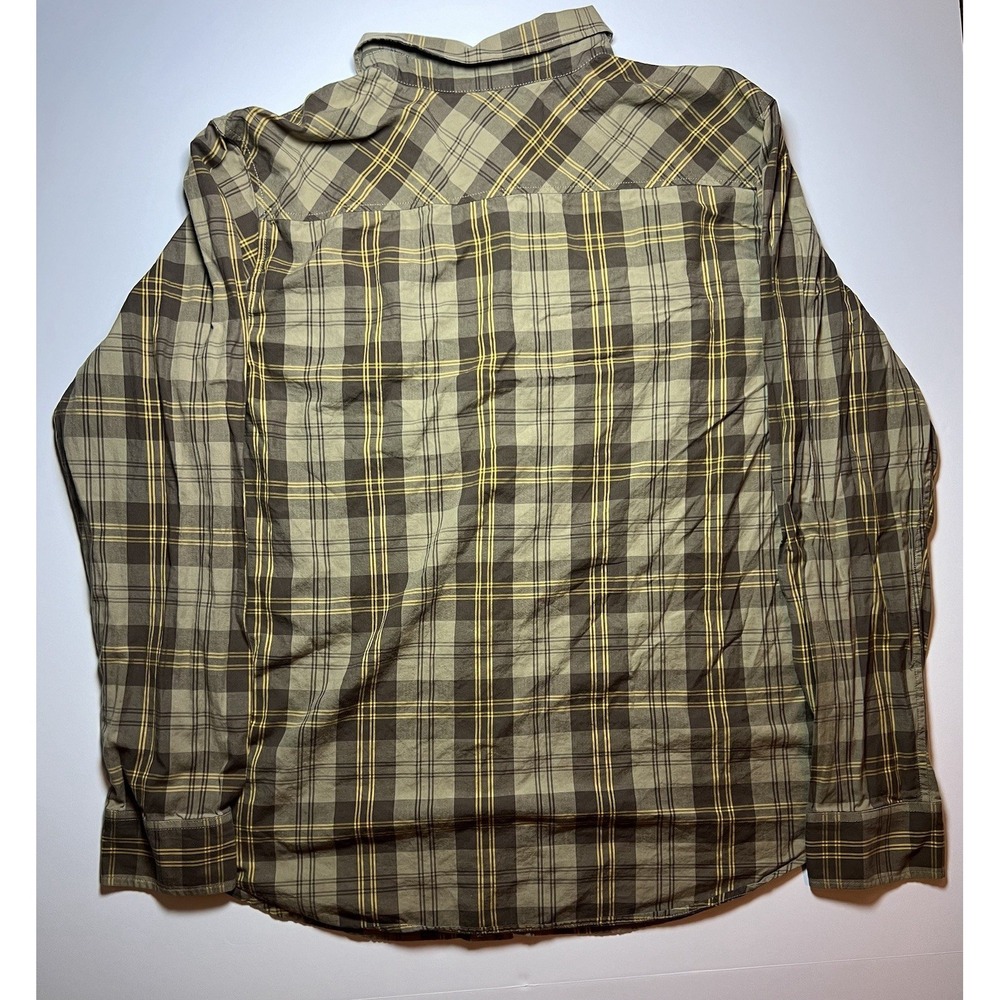 LRG Branching Out Plaid Button Down Shirt Mens Size 2XL Brown Yellow Long Sleeve - Picture 8 of 10